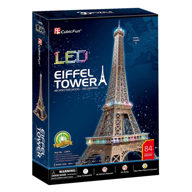 Afbeelding laden in galerijviewer, Cubic fun 3d-puzzel eiffeltoren met led
