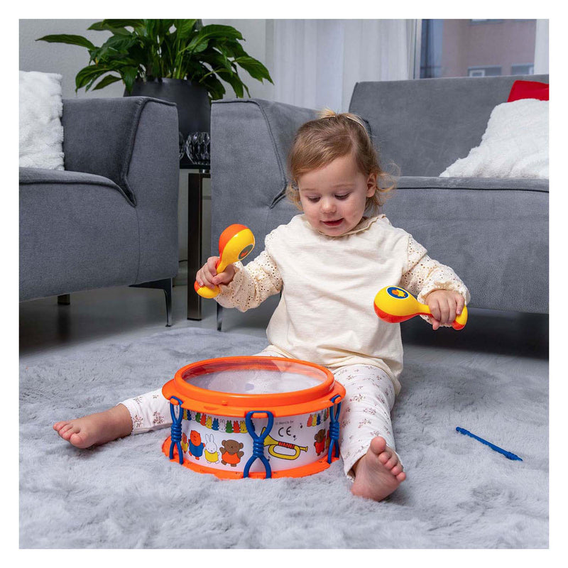Afbeelding laden in galerijviewer, Rubo toys nijntje muziekset - tamboerijn - trommel - klappertjes - sambaballen - speelgoedinstrumenten
