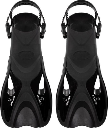 Atlantis dolphin - flippers - zwemvliezen - verstelbare hielstrap - voor zwemmen snorkelen - kinderen - zwart - 30-36