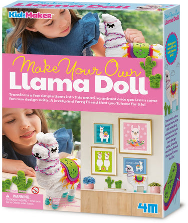 4m knutselen - maak je eigen lama pop - creatief speelgoed - hobbypakket - kidzmaker - 5 jaar