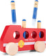 Woet ® houten pop up brandweerauto - rode brandweerwagen met brandweermannen - fsc speelgoedvoertuig - actiespel - educatief speelgoed - vanaf 2 jaar