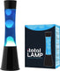 I-total lavalamp - lava lamp - sfeerlamp - 40x11 cm - glas aluminium - 30w - blauw met witte lava - zwart - xl1788