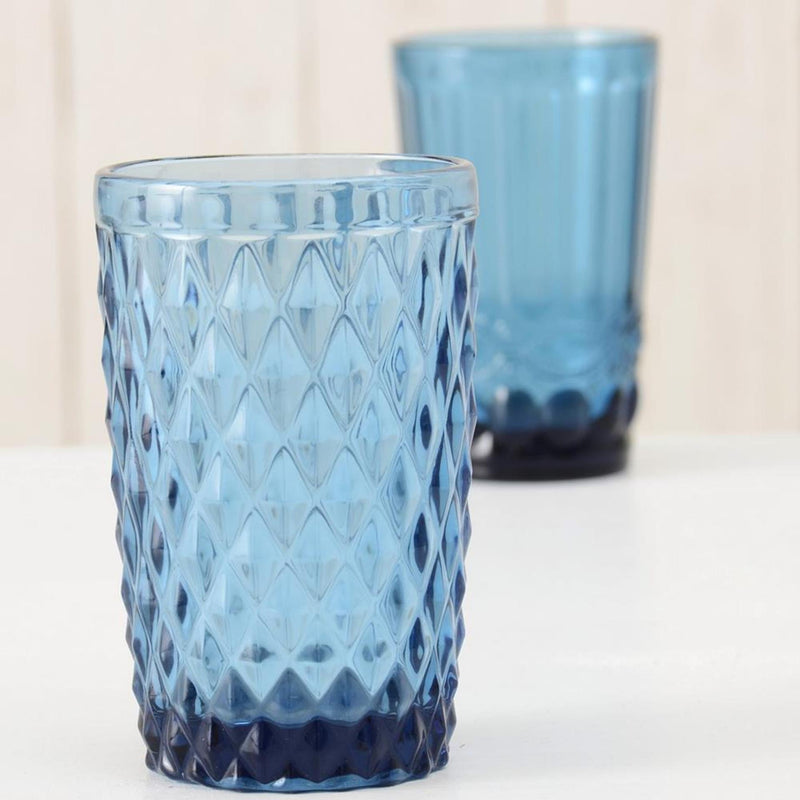 Afbeelding laden in galerijviewer, Boltze home drinkglazen blauw h13cm doos a 6 st
