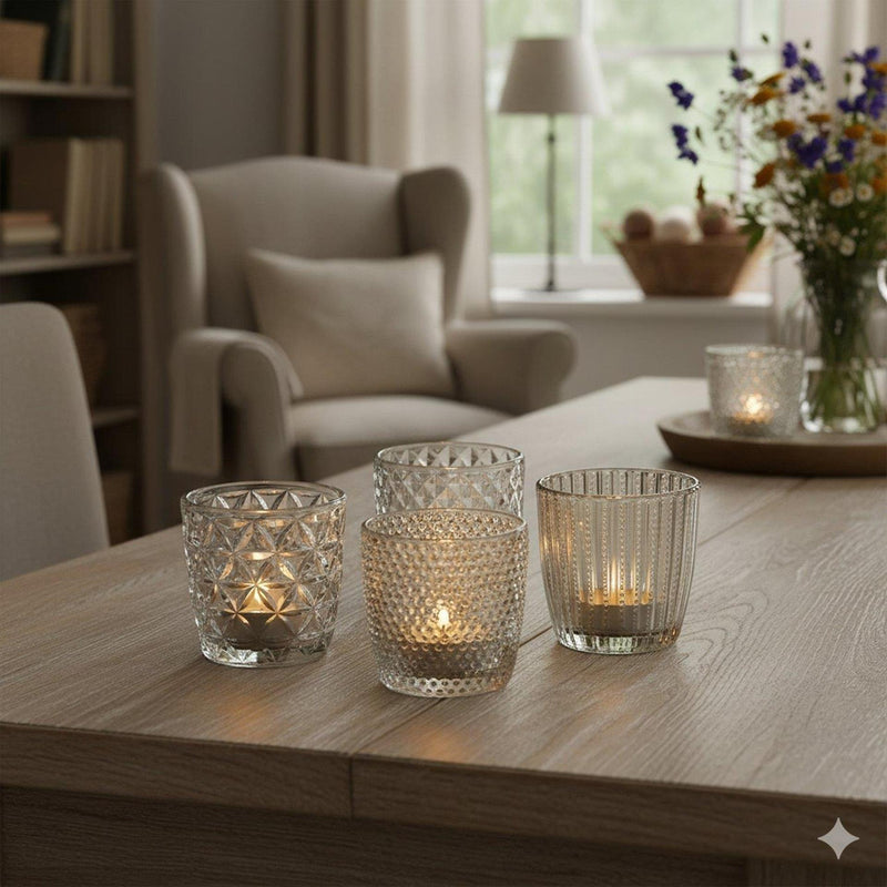 Afbeelding laden in galerijviewer, Boltze home windlicht marilu 4-delig transparant h7,5cm dia 7,5cm
