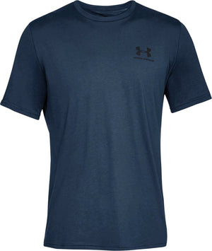 Under armour ua m sportstyle lc ss-blu heren sportshirt - academy - zwart
