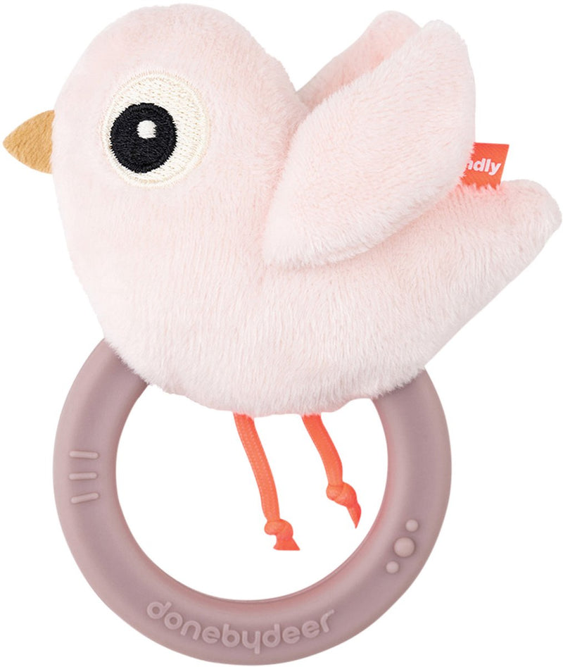Afbeelding laden in galerijviewer, Done by deer rammelaar met koord birdee roze
