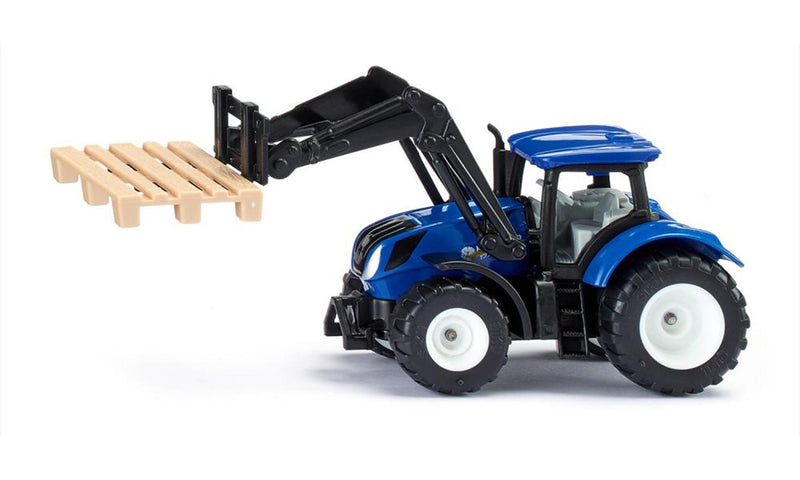 Afbeelding laden in galerijviewer, Siku 1544 new holland tractor met voorlader en pallet
