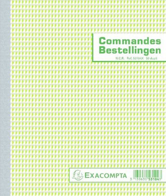 Exacompta register bestellingen 53104x 18x21cm tweevoud nl fr