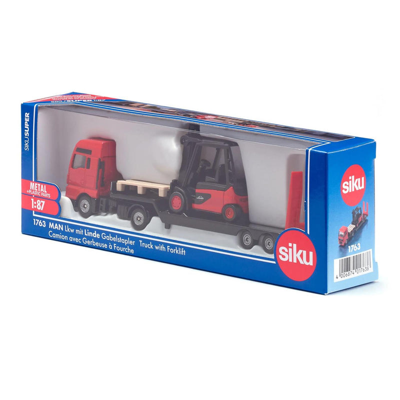 Afbeelding laden in galerijviewer, Siku man vrachtauto met linde vorkheftruck 1763
