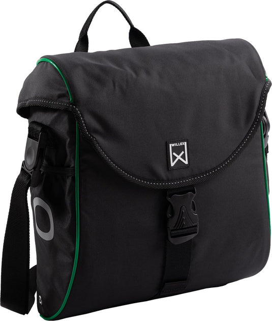 Willex - enkele tas 300 - zwart groen - lichtgewicht - met schouderband - 12 liter