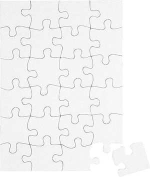 Creativ company kartonnen puzzel 15x21 cm wit 16 stuks