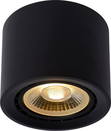 Lucide fedler - plafondspot (plafondlamp) - ø 12 cm - led dim to warm - gu10 (es111) - 1x12w 2200k 3000k - zwart