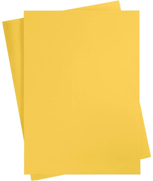 Creativ company geel karton 180 grams - geel a2 karton - hobbykarton - stevig geel papier - a2 geel papier 180 grams - knutselpapier knutselkarton - 42 x 60 cm - a2 - 10 vellen