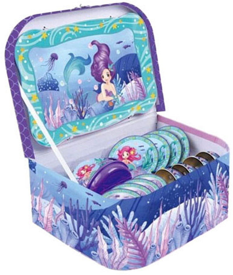 Afbeelding laden in galerijviewer, Lobbes speelgoed bv mermaid theeservies in picknickkoffer
