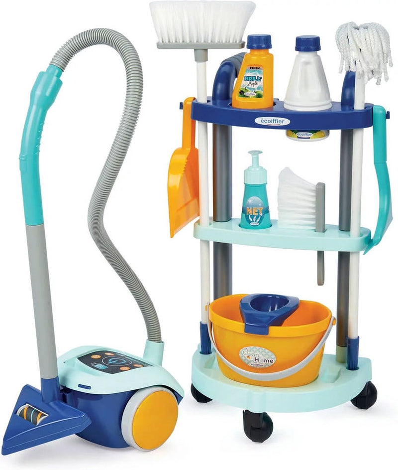Afbeelding laden in galerijviewer, Écoiffier ecoiffier clean home schoonmaakkar met stofzuiger
