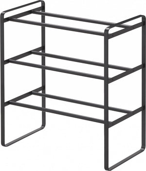 Yamazaki schoenenrek uitschuifbaar - frame - 3 niveaus - zwart