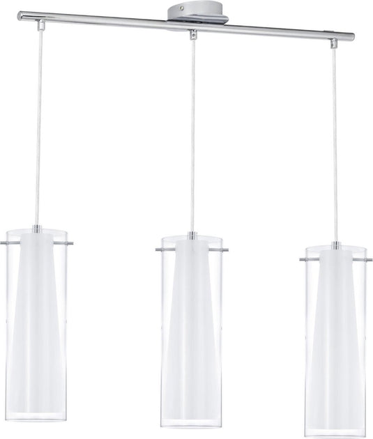 Eglo pinto - hanglamp - 3 lichts - chroom - helder, wit