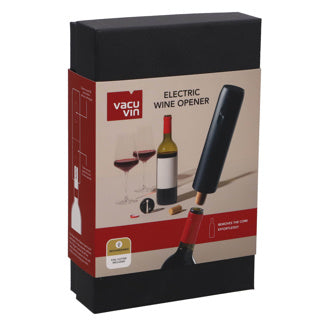 Vacuvin vacu vin elektrische wijnopener – oplaadbare kurkentrekker – inclusief foliesnijder en usb-c kabel – zwart