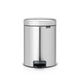 Brabantia pedaalemmer newicon 5 ltr mat steel fingerprintproof