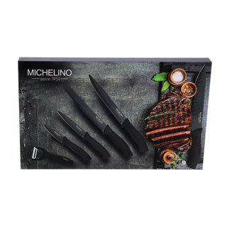 Afbeelding laden in galerijviewer, Michelino messenset 6-delig zwart | 2 stuks
