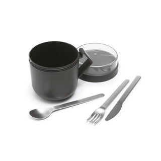 Brabantia soepbeker make take 0,6l donkergrijs | 2 stuks