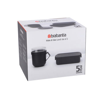 Afbeelding laden in galerijviewer, Brabantia make take lunchset - 2-delig - kunststof - dark grey
