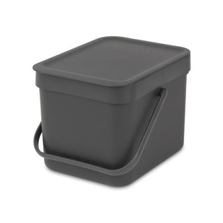 Afbeelding laden in galerijviewer, Brabantia afvalemmer sort go 6l grijs
