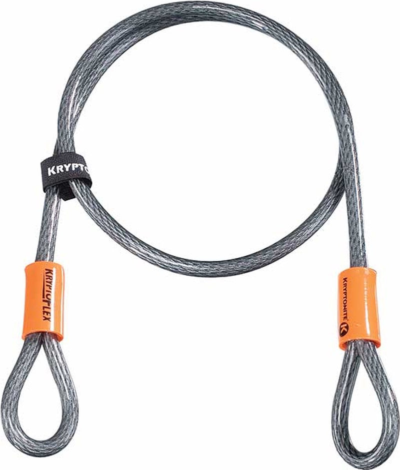 Afbeelding laden in galerijviewer, Kryptonite kryptoflex kabelslot – fiets - terras - teunmeubel - step - kinderwagen – kabel met dubbele lus – 120 cm – gevlochten staal
