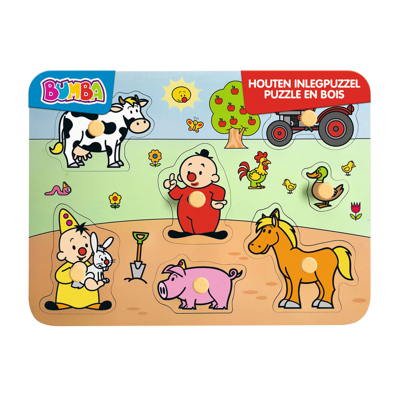 Afbeelding laden in galerijviewer, Studio 100 bumba houten noppenpuzzel boerderij, 7st.
