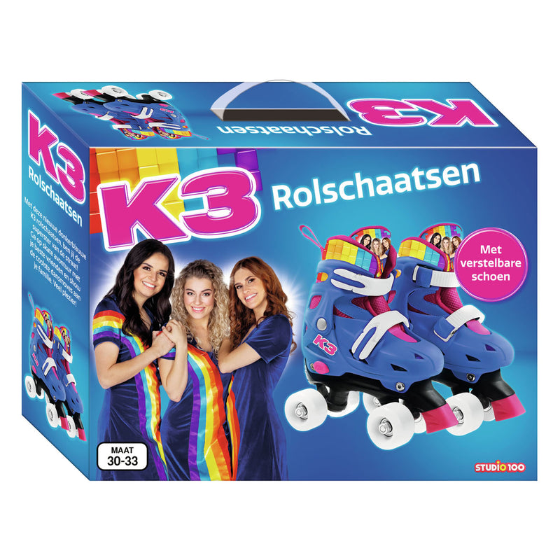 Afbeelding laden in galerijviewer, Studio 100 k3 rolschaatsen regenboog, maat 30-33
