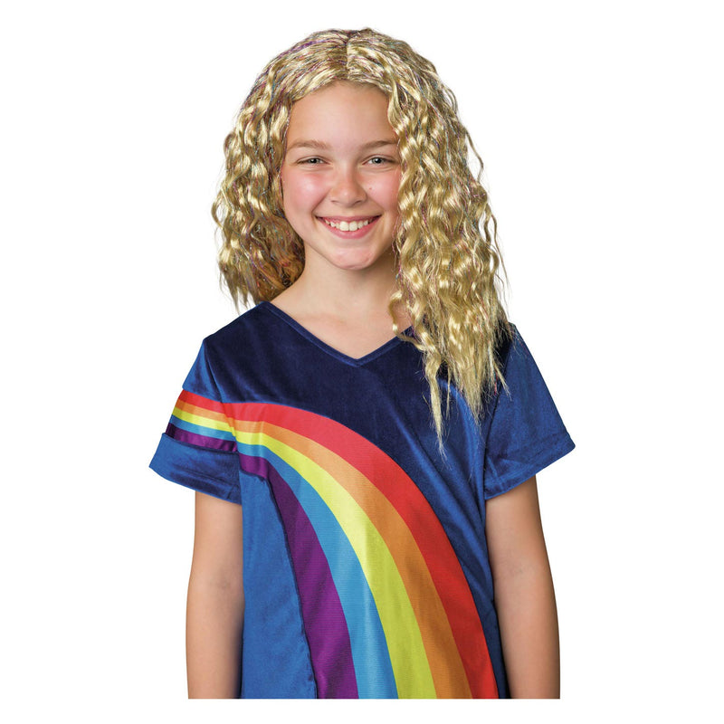 Afbeelding laden in galerijviewer, K3 verkleedaccessoire - pruik julia - met glitter extensions en speld
