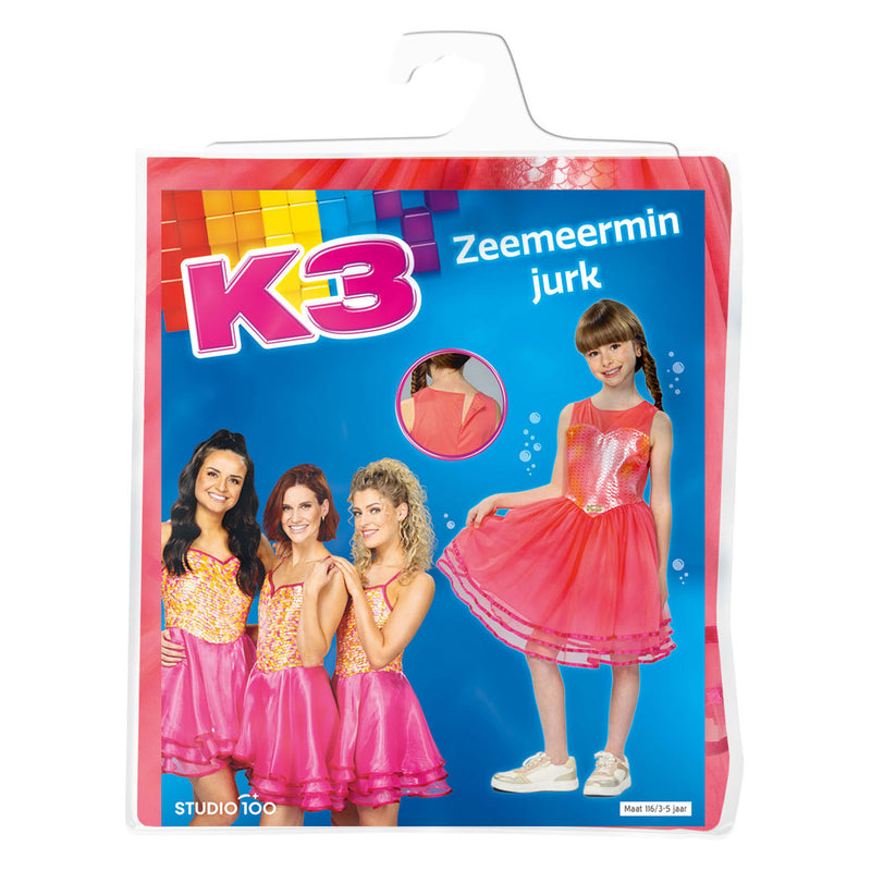 Afbeelding laden in galerijviewer, K3 verkleedkleding - verkleedjurk 3-5j. - lied van de zeemeermin - maat 116
