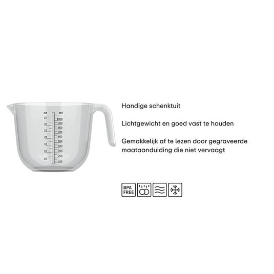 Mepal maatbeker chef it 1l - helder