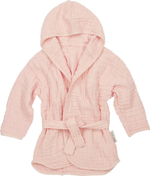 Meyco baby uni badjas - pre-washed hydrofiel - soft pink - 98 104