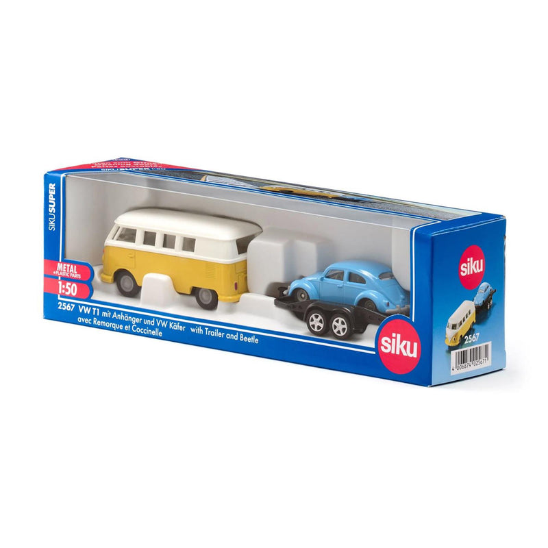 Afbeelding laden in galerijviewer, Siku vw t1 aanhangwagen een kever 2567
