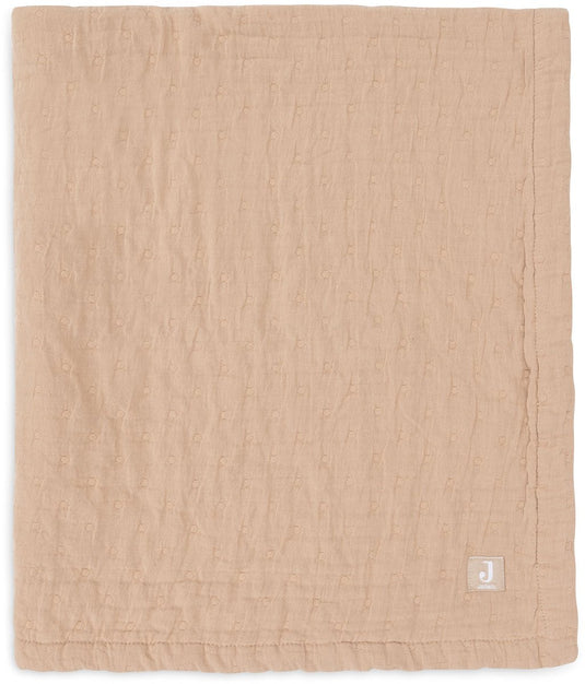 Jollein deken hydrofiel 75x100cm jacquard biscuit gots