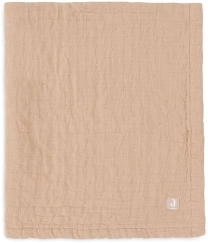 Jollein deken hydrofiel 75x100cm jacquard biscuit gots