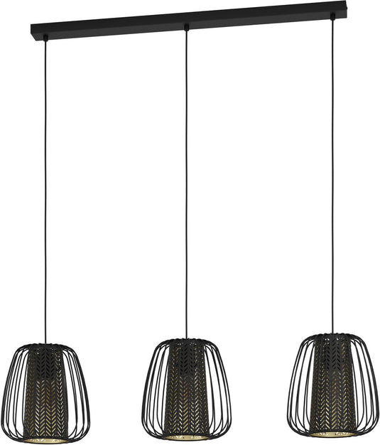 Eglo curasao hanglamp - e27 - 99,5 cm - zwart goud