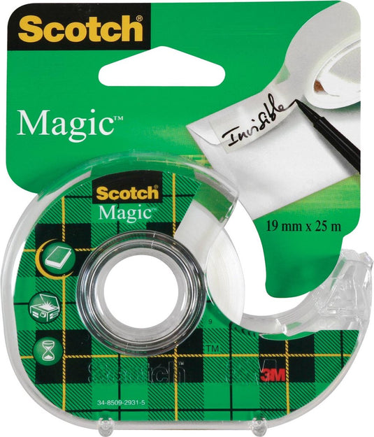 Plakband en dispenser scotch magic 19mmx25m transp