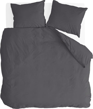 Byrklund dekbedovertrek go velvet - 240x220 - voor: 100% polyester, achter 100% katoen - off black