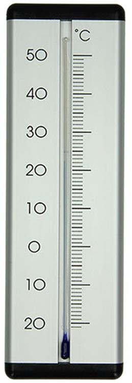 Afbeelding laden in galerijviewer, 1010127 - thermometer aluminium binnen- buiten silver 20cm | 2 stuks
