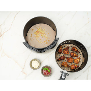 Afbeelding laden in galerijviewer, Nostik airfryer bakvellen 2 stuks rond dia 23,5cm | 12 stuks
