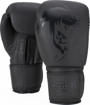 Super pro combat gear legend lederen (kick)bokshandschoenen grijs 12oz
