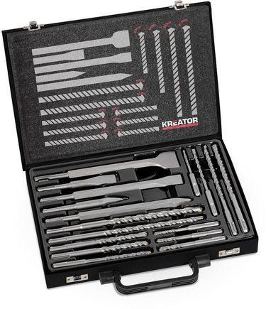 Kreator krt012801 - bit- en borenset - sds-plus - 17 delige beitelset