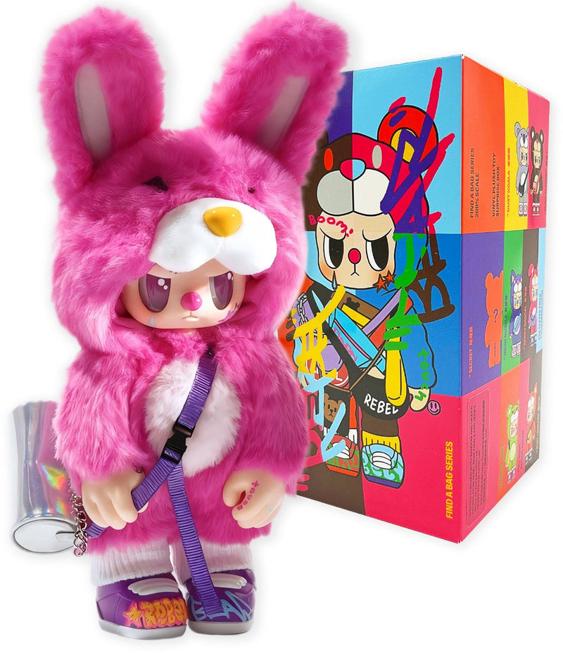 Afbeelding laden in galerijviewer, Kimmon rebel bear blind box pluche - 'find a bag' serie - verzamelfiguren
