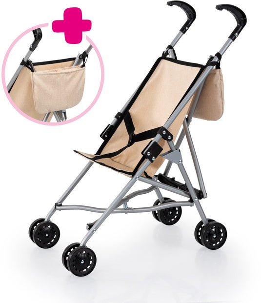 Bayer design poppenwagen met tas beige