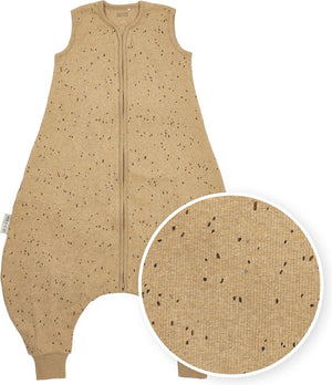 Meyco baby rib mini spot baby zomer slaapoverall jumper - toffee melange - 92cm - 0.5 tog