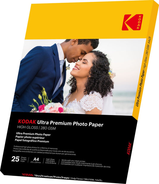Kodak fotopapier - ultra premium high glossy - 280g m² - a4 - 25 vellen