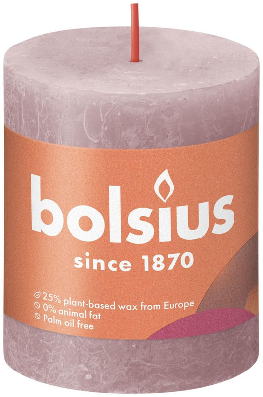 Bolsius shine collection rustiek stompkaars 80 68 ash rose- asroze