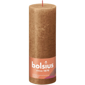 Bolsius rustiek stompkaars 190 68 - spice brown